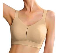 OBASDFD Women's Thin Seamless Bra with Soft Support, Large Bust, Small Semi Firm Cup, Breathable, Beige, XL(Black,3XL)