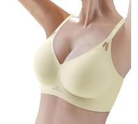 OBASDFD Women's Thin Seamless Bra with Soft Support, Large Bust, Small Semi Firm Cup, Breathable, Black, XXL(Light Green,XXL)
