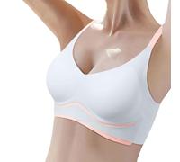 OBASDFD Women's Thin Seamless Bra with Soft Support, Large Bust, Small Semi Firm Cup, Breathable, Blue, XXL(Blue,3XL)