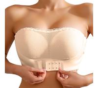 OBASDFD Women's Thin Seamless Bra with Soft Support, Large Bust, Small Semi Firm Cup, Breathable, Light Yellow, 95CD(White,36B)