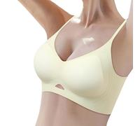 OBASDFD Women's Thin Seamless Soft Support Bra Large Bust Small Semi Firm Cups Breathable, Green, XL(Green,L)