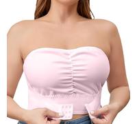 OBASDFD Women's Underwear Comfortable Adjustable Backless Bra for Home And Casual Versatile Cropped Style for all Seasons, Light Pink, 4XL(Light Pink,3XL)