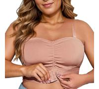 OBASDFD Women's Underwear Comfortable Adjustable Backless Bra for Home And Casual Versatile Cropped Style for all Seasons, Light Pink, 4XL(Pink,XL)
