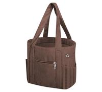 OBASDFD Woolen Yarn Corduroy DIY Knitting Handbag Storage Bag Large Capacity Small Shoulder(Coffee)