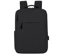 OBASDFD Zaino Da Donna In Morbida Pelle E Nylon - Trasparente, Pratico, Di Grande Capacità, Leggero Con Cerniera(Black)