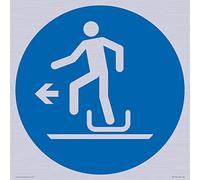 Obbligatorio: Alighting from slittino to the left Sign - 300x300mm - S30