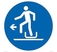 Obbligatorio: Alighting from slittino to the left Sign - 600x600mm - S60