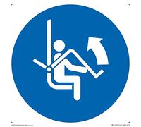 Obbligatorio: barra di sicurezza aperta della seggiovia Cartello - 150x150mm - S15