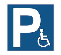 Obbligo Adesivo Obbligatorio NF ISO7010 - Adesivo per Segnaletica Laminato Quadrato Resistente all'acqua e ai Raggi UV - Parcheggio per Persone con Disabilità - 40x40 cm