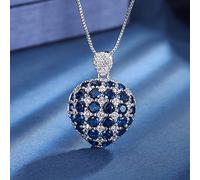 OBCPD 20 * 29mm Rubino Smeraldo Zaffiro a Forma di Cuore Ciondolo Collana per Le Donne Gemma Gioielli Regalo Femminile