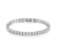 OBCPD 4mm Bracciali Moissanite per Le Donne 925 Sterling Silver Gemstone Bangle Wedding Sparkles Diamond Bracelet