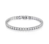 OBCPD 925 Argento 4mm Moissanite Gemstone Bracciale Bracciale Nuziale Gioielli
