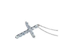 OBCPD Collana di ciondoli Croce Moissanite per Le Donne 925 Gioielli con Diamanti in Argento Sterling