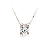 OBCPD Collana Pendente Moissanite 1ct per Le Donne Gioielli da Sposa in Argento Sterling Color Oro Rosa 925