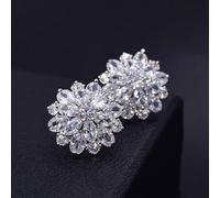 OBCPD Orecchini Fiorellini per Donna in Argento Sterling 925 con zirconi da Sposa in Argento Sterling con zirconi cubici