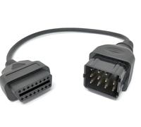 OBD Cavo 40 CM OBD 2 Presa A Renault 12pin IN Nero per Auto