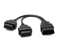 OBD Y Cavo 20cm OBD 2 16pin J1962M Spina A 2x J1962F Presa Auto Diagnosi