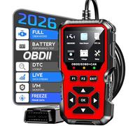 OBD2 Auto Diagnostica OBD2 Diagnosi Scanner,OBD EOBD+CAN Diagnosi Auto Professionale in Italiano,Lettore Errore Motore Auto con Funzioni-OBD2 per Audi BMW VW Tutti i Veicoli (Rosso)