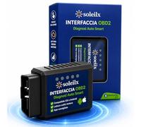 OBD2 Bluetooth 5.2 soleilx Chip Migliorato per iOS Android e Windows, Scanner Diagnostico Auto, Lettore Errori Motore, Cancella Check Engine, Diagnosi Tempo Reale per Benzina dal 2001 Diesel dal 2004
