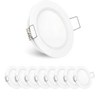 Obeaming 8 x Spot LED 12V Camper Faretti LED Incasso 12V, Dimmerabile Mini Spot LED per Camper Barca Furgone Roulotte, DIA 70mm CRI93 Alluminio (Bianco, 3000K)