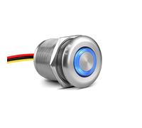 Obeaming Dimmer 12V PWM Regolatore Interruttore Rotativo per Furgone Camper Yacht, DC 12V Dimmerabile Luci LED, Incandescenza, Alogena, Singolo colore Striscia Luce, Foro da 22 mm Alluminio Argento