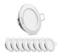 Obeaming Spot LED 12V Dimmerabile per Camper, Barca, Furgone, Roulotte - Faretto da Incasso Mini, DIA 70mm, CRI93, Alluminio (Argento, 3000K)