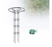 Obelisco da giardino 180 cm supporto per piante rampicanti graticcio per rose, pomodori, cetrioli, fiori, uva e piselli, design robusto a torre nera