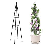 Obelisco da giardino per piante rampicanti, traliccio a colonna in metallo per rose e viti, arco da patio, decorazione da giardino per terrazze e giardini, altezza 160 cm