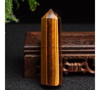 Obelisk Occhi di tigre, 7 - 8 cm, aste di cristallo curativo sfaccettate per Reiki, terapia chakra, rituali e meditazione