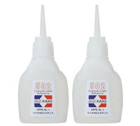 Obelunrp 2 Pezzi 502 Colla, 30 g di Asciugatura Rapida con Adesiva istantanea 502 Super Colla per Metallo, Vetro, plastica, Riparazione in Pelle, più Forte per Il Metallo a plastica
