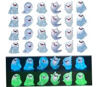 Obelunrp 24 pezzi mini figurine di Halloween bagliore nelle figurine mini fantasma in resina scura per festa di Halloween, micro paesaggio, giardino fata, decorazioni da tavolo, miniature