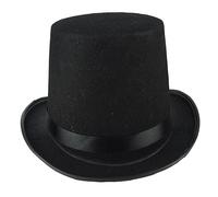 Obelunrp Cappello a cilindro, 6,3 pollici di cappello a cilindro nero, cappello da mago per uomini Showman formale Festa di Halloween Costume