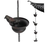 Obelunrp Catena di Pioggia da 94, 5 Pollici a Sospensione di Mobile 8 vasche per Uccelli per la Pioggia per Il Giardino Ornamenti per Giardino sospeso Decorativo per Oudoor Interno, Ornamenti