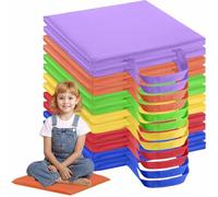 Obelunrp Cuscini per pavimenti per uscini per pavimenti da 12 pezzi da 12 pollici con maniglia, sedili a sedere flessibili morbidi per bambini, asilo nido, in età prescolare (6 colori)