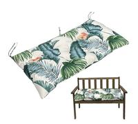 Obelunrp Cuscino da panca all'aperto, cuscini da panca in stile hawaiano 100x50x8cm per mobili per esterni, sedie a dondolo impermeabili con legami per prato da patio
