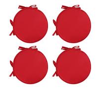 Obelunrp Cuscino per sedie da pranzo, 4 pezzi da pranzo rotondi da 15 pollici con legami, morbidi cuscini da cucina, cuscinetto per sede da cucina per sedie da pranzo (rosso)