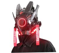 Obelunrp Cyber Helmet, Maschera cibernetica visibile a LED LED, techni di fantascienza futuristica, maschera cyber punk anti nebbia per festival musicale, festa di Halloween