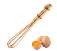 Obelunrp Fbatta di bambù, Frusta per Uova 5.5 Pollici Whisk in Legno Mini a radice di bambù Whisk per Cucinare la Schiuma di miscelazione e mescolare Strumenti da Forno da Cucina, Frusta in Legno