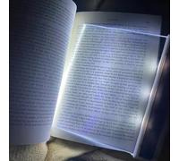 Obelunrp Lampada da libro piatta, luci da libro a pagina intera a LED trasparenti da 6, 7x5, 7 pollici, luci da pagina per adulti che leggono letto di notte