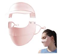 Obelunrp Maschera per protezione solare Copertura integrale in seta di ghiaccio Velo per il viso multifunzionale con protezione per gli occhi UV per escursioni da donna Elementi essenziali estivi