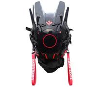 Obelunrp Maschera punk, casco cyber punk con copertina e luce a LED, maschere futuristiche per il cosplay del festival musicale di Halloween