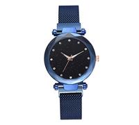 Obelunrp Orologi da donna Movimento al quarzo Orologio da polso in acciaio inossidabile con quadrante blu cielo stellato, Decorazioni all'aria libera
