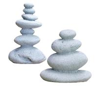 Obelunrp Stacking Rocks Statues, 2 Pezzi 9, 5 cm/6, 5 cm Resina impilando Pietre per Giardino Zen, Accessori rilassanti di Meditazione Yoga per Decorazioni per Il Giardino Domestico