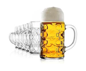 Oberglas Isar Boccali 6 250 ml - Classici Bicchieri con Manico Ideali per Pils, Weizen e Lager - Vetro Doppio Spessore che Mantiene la Birra Fredda - Lavabili in Lavastoviglie, Made in Germany