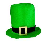 Obesntln Cappello da follettino, cappello a forma di folletto verde a fascia alta Leprechaun verde con fibbia | Cappello da cosplay per vacanze irlandese, cappello top di forma per adulti,