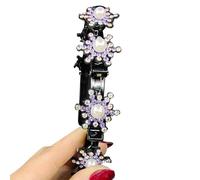 Obesntln Fascia con clip | Fascia con clip, fascia intrecciata cava, fascia per capelli multicolore con strass per danza, matrimonio, incontri