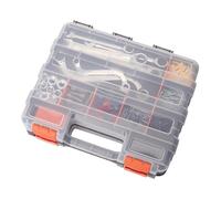 Obesntln Organizzatore di cassetta degli attrezzi, portatile trasparente | per elettronica con coperchio trasparente | per perline viti boccole hardware punte da officina