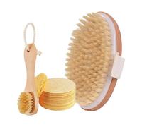 Obesntln Set di spazzole asciutte per viso e doccia, Spazzole per il viso con setole morbide per spazzolatura a secco, Spazzole per il viso da bagno, spazzola per la pulizia del corpo per doccia,