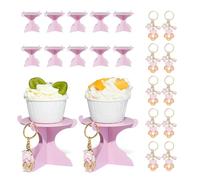 Obesntln Set di supporti per cupcake per baby shower, portachiavi per festa di rivelazione del genere, portachiavi porta torte piede, set portachiavi porta dessert 12X, portachiavi