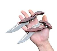 Obespina Coltello Pieghevole Tasca Damasco Attrito Acciaio 67 Strati VG10 Damasco Giapponese Lama Affilata Manico Legno Collezione Regalo Uomo Festa Padre Pesca Bushcraft EDC Artigianato